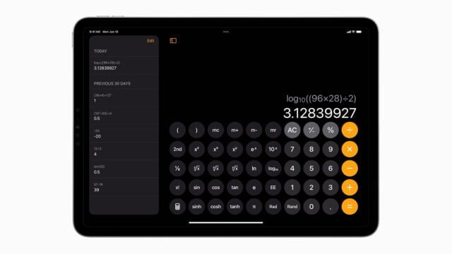Apple Launches Calculator App for iPad with Features and Apple Pencil Integration