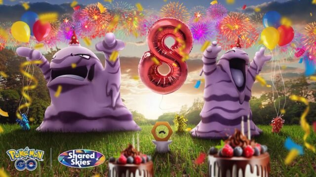 Party Hat Grimer Makes a Festive Debut in Pokémon GO's 8th Anniversary Event
